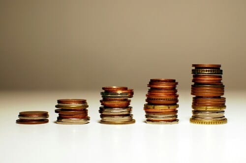 picture of coins in stacks